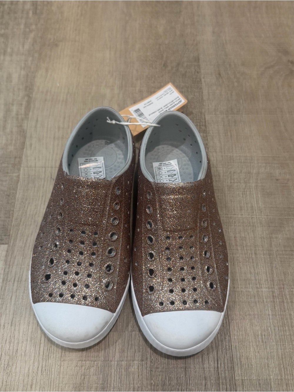 Native Kids Jefferson Bling Glitter Slip-On Shoes in Bronze Size 11